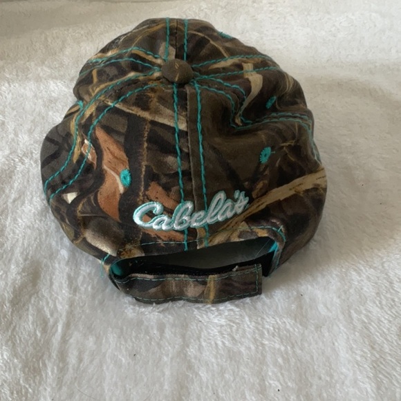 Cabela's Camouflage Cap with Teal Accents - Picture 2 of 4